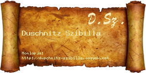 Duschnitz Szibilla névjegykártya